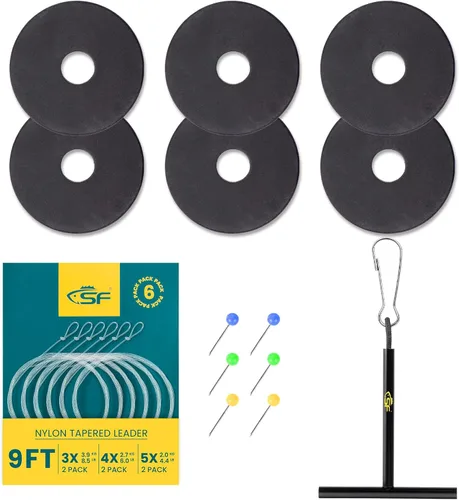 Vista 71 de SF Líder Cónico Pre-Atado con Lazo para Pesca con Mosca de Nailon Transparente para Trucha de Agua Dulce y Salada Bonefish Permit Lubina Salmón