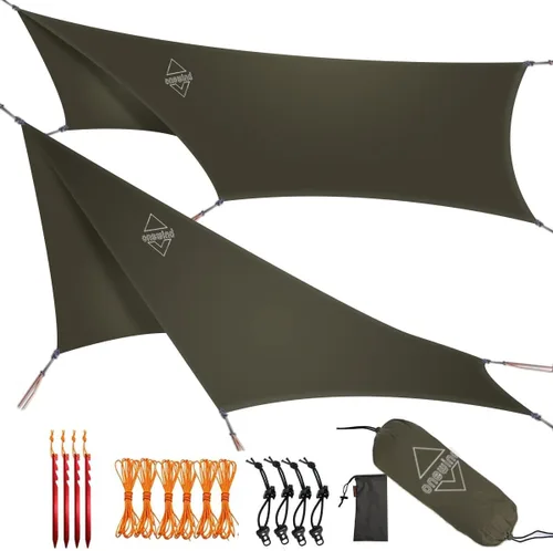 Vista 11 de Onewind Lona de Campamento de Camuflaje de 12×10 pies, Refugio de Lona Billow Ligero Impermeable Toldo para Hamaca para Campamento Sigiloso Ejército