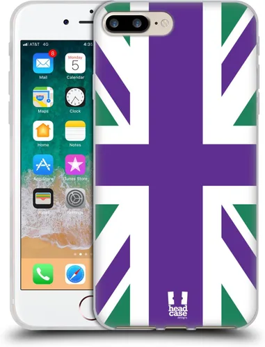Vista 164 de Head Case Designs Blue Gingham Union Jack Collection - Funda de gel suave compatible con Apple iPhone 7 Plus/iPhone 8 Plus