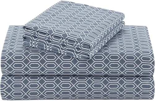 Vista 35 de Comfort Spaces Juego de sábanas 100% algodón transpirable, ligero, suave, con bolsillo elástico de 14 pulgadas que se adapta a colchones de hasta 16