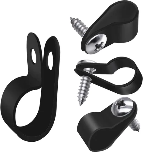 Vista 7 de mankk 222 piezas Clip de cable Kit surtido de clips de alambre Abrazaderas de cable de plástico tipo R de nailon 6 tamaños