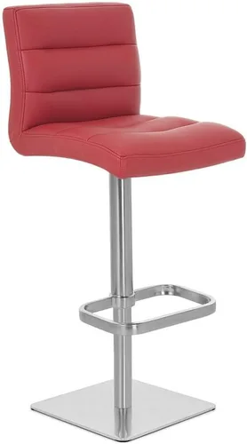 Vista 149 de Zuri Muebles Taburete de bar moderno de altura ajustable gris exuberante con base plana redonda cepillada