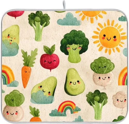 Vista 58 de Tapete de secado de platos para encimera de cocina, tapete de secado de platos, tapete escurridor de platos, almohadilla de microfibra absorbente