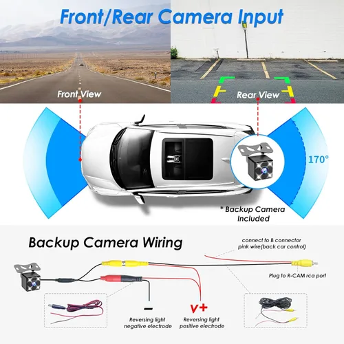 Vista 4 de Estéreo de coche Bluetooth de doble din: receptor de audio de coche con pantalla táctil LCD de 7 pulgadas - Mirrorlink MP5 Radio para coche con AM