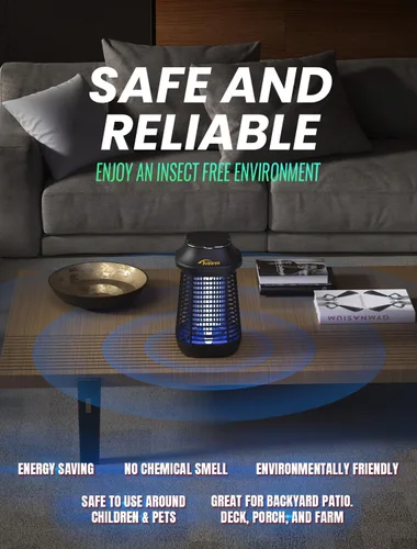 Vista 4 de Exterminador de insectos eléctrico de alta potencia de 4200 V para exteriores e interiores, exterminador de insectos impermeable y eficiente