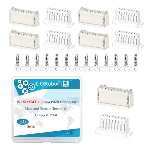 Vista 59 de CQRobot JST EL 4.5 mm de paso 2 pines conector electrónico IC macho, enchufes hembra carcasa y kit de terminales de crimpado en T macho/hembra. 50
