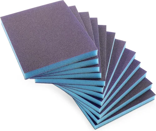 Vista 33 de 4 esponjas de lijado de grano 60, bloques de lijado gruesos, lavables y reutilizables, esponja de papel de lija seco húmedo para madera, metal