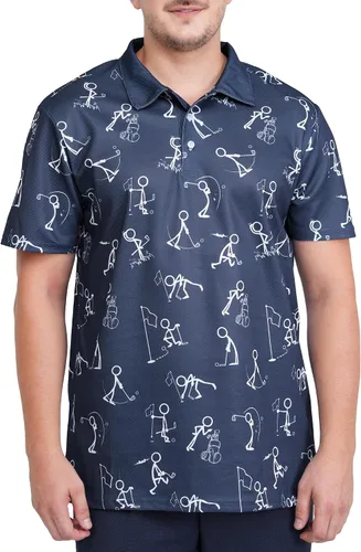Vista 3 de Camisas de golf para hombre, con estampado divertido hawaiano loco para hombre