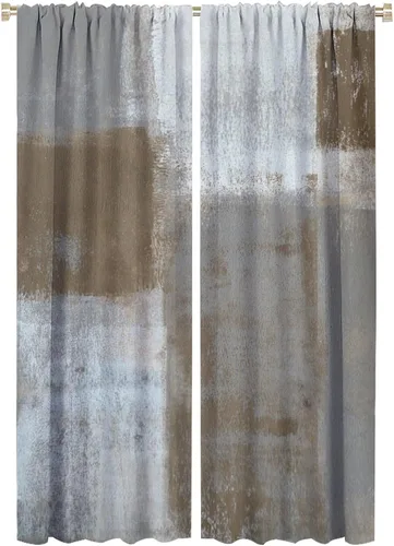 Vista 18 de Cortinas rústicas occidentales marrones con patrón de cornamenta para puerta, con bolsillo para barra, cortinas de ventana para dormitorio, sala