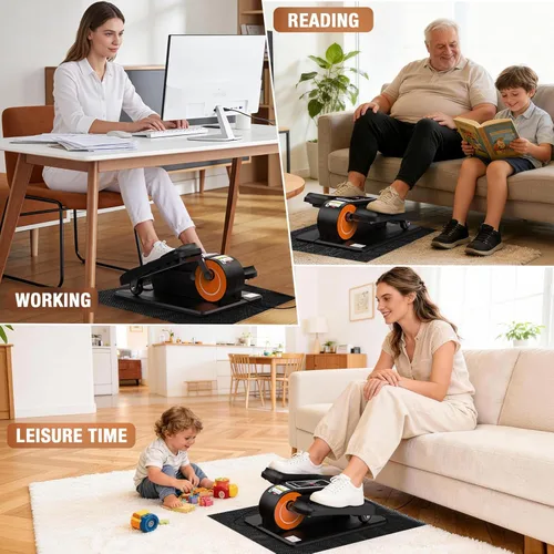 Vista 7 de Under Desk Elliptical Machine, Electric Elliptical Leg Exerciser for Senior, Quiet and Compact Electric Seated Pedal Exerciser for Home with