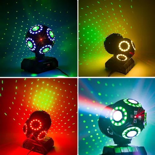 Vista 3 de Luz LED de Cabeza Móvil para DJ, Haz Giratorio, Luces de Escenario, Foco Puntual, Control de Sonido para Eventos, Dmx512, Iluminación de Discoteca