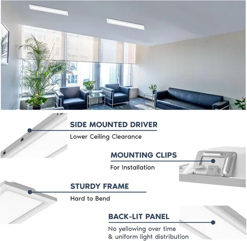 Vista 4 de LUXRITE Panel retroiluminado LED empotrable de 6 x 4 pies, 4CCT seleccionable a color 3000K 3500K 4000K 5000K, potencia seleccionable 18W/28W/40W