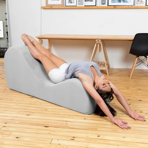 Vista 43 de Avana Elegante tumbona para yoga, para estiramiento, relajación, berenjena.