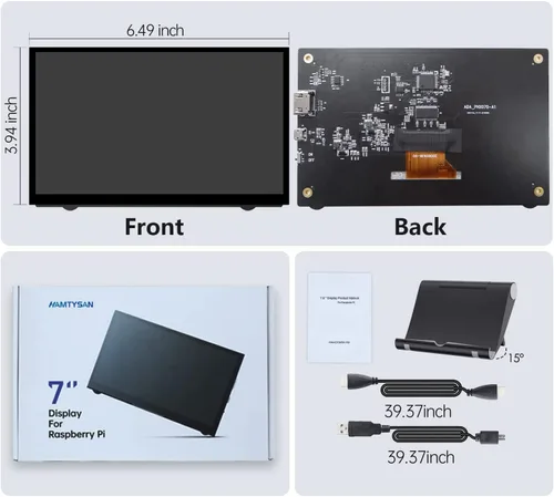 Vista 8 de HAMTYSAN Pantalla Raspberry Pi de 7 pulgadas, monitor HDMI de 800 x 480, pantalla LCD, mini monitor pequeño para Raspberry Pi 4/3/2/Zero/B/B+