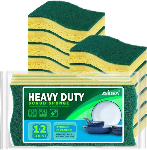 Vista 10 de AIDEA Esponjas de cocina, esponja exfoliante antiarañazos, 6 unidades, esponjas para utensilios de cocina antiadherentes, esponja de limpieza