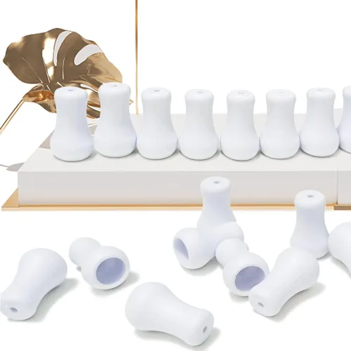 Vista 2 de 10 borlas de plástico blanco, pomos de cordón para persianas o persianas