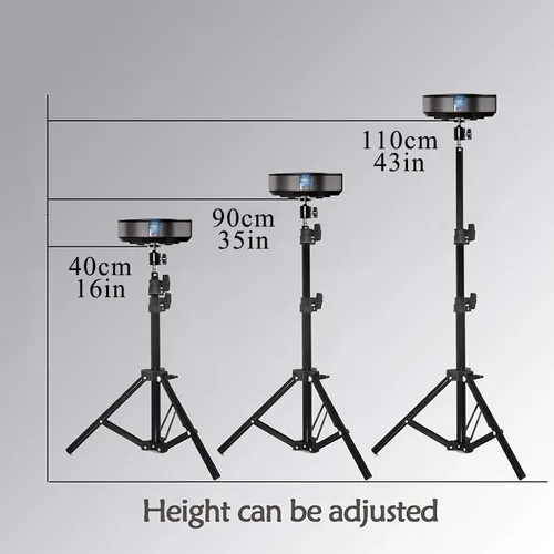 Vista 2 de Soporte de suelo para proyector, soporte de trípode portátil, soporte plegable para proyector, cámara, cámara web (18 a 40 pulgadas), soporta hasta