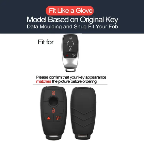 Vista 2 de 2 piezas Compatible con Mercedes Benz A C E S CLA CLS GLA GLB GLC GLE GLS G Funda para llavero de llave con protector de cadena de llaves