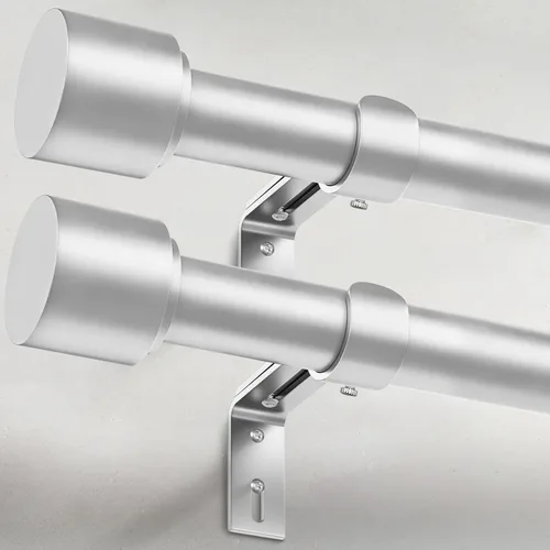 Vista 15 de GEEBOBO Barras de cortina negras para ventanas de 28 a 48 pulgadas, juego de barras de cortina ajustables de 1 pulgada resistentes y fáciles