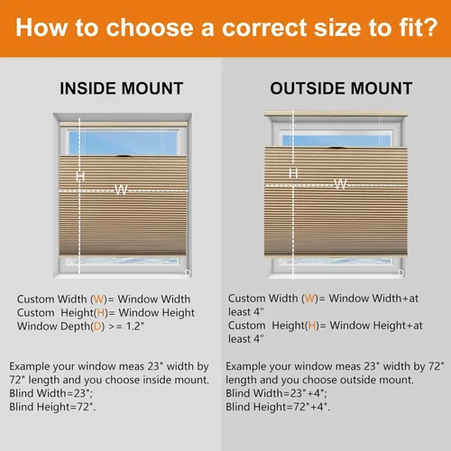 Vista 7 de Persilux Persianas opacas sin cordones para ventanas, persianas celulares sin cordones, persianas de acordeón con panal de abeja, persianas