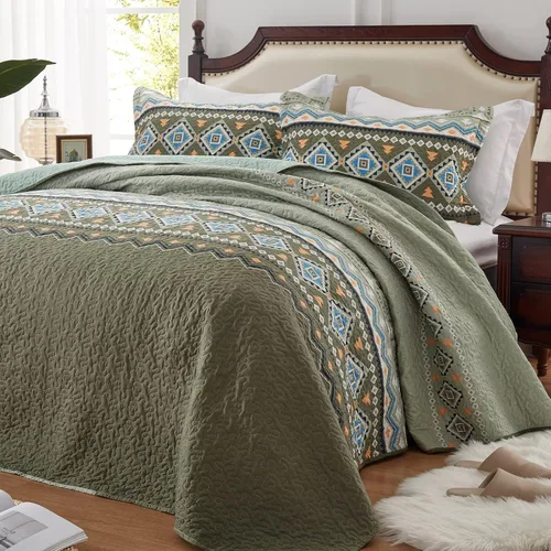 Vista 10 de LEAONME Juego de edredón de 3 piezas tamaño matrimonial/queen, juego de ropa de cama ligero de microfibra para todas las estaciones, funda de cama