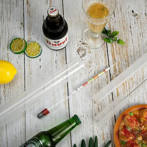 Vista 7 de El hidrómetro a escala de 4 piezas y tarro de prueba incluye 2 hidrómetros a escala con bolsa de almacenamiento y cilindro de plástico de 8.5 fl oz