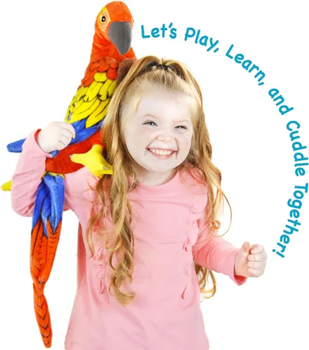 Vista 2 de Miguelita The Macaw - 14 Inch (Tail Measurement Not Included) Large Parrot Stuffed Animal Plush Bird