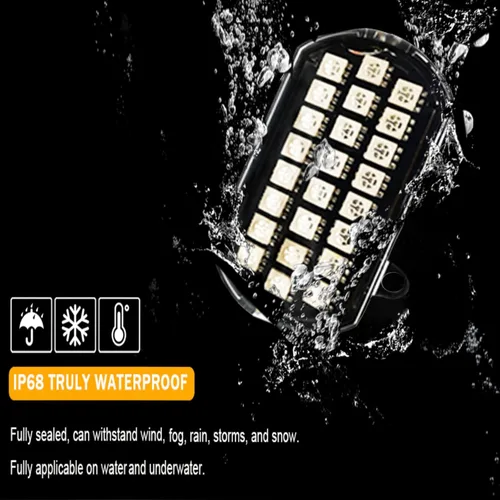 Vista 4 de Luces LED marinas para barco, luz de neón de cortesía RGBW con control remoto RF/aplicación, pontón impermeable popa luz de cubierta para yate