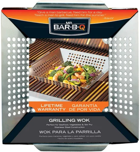 Vista 4 de Mr. BBQ - Sartén de acero inoxidable con mango extraíble resistente al calor, perfecto para cocinar verduras, salteados, mariscos y más, ideal