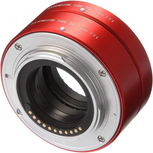 Vista 3 de FOTGA Metal Auto Focus Macro Extensión Tubo 0.394 in+0.630 in Set para Micro Cuatro Tercios MFT M4/3 Montaje GH1/2/3 GH4 GH5 GH5s E-PM1 E-PM2 Rojo