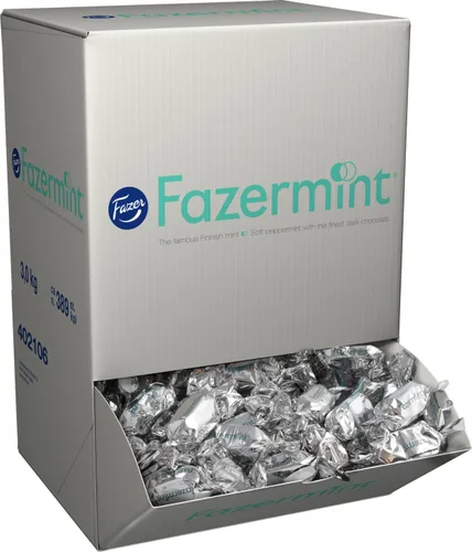 Fazer Fazermint - Cremoso - Menta - Chocolate Negro - Caramelos - Chocolates - Pralinés - Caja 6.6 lbs