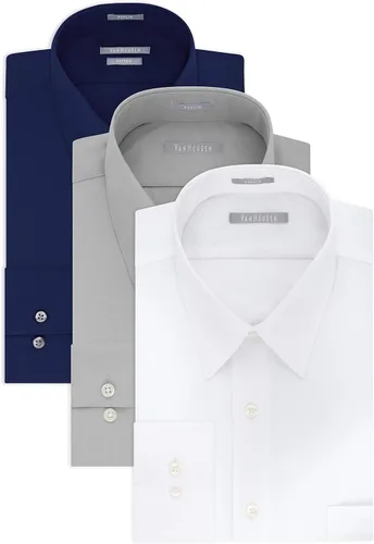 Vista 29 de Van Heusen - Camisa de vestir para hombre, de popelina ajustada lisa Negro
