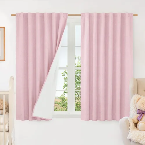 Vista 91 de LAMIT Cortinas opacas cortas de lino de 30 pulgadas para ventanas de cocina sobre el fregadero, cortinas de café texturizadas de lino marfil