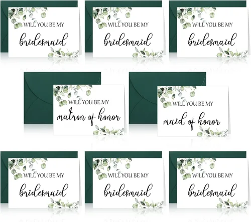 Vista 11 de Spakon 16 piezas de tarjetas "¿Serás mi dama de honor?" con sobres, estilo acuarela, floral, propuesta nupcial, dama de honor, matrona de honor