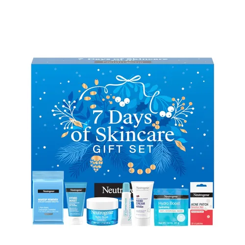 Neutrogena Set de 7 días de cuidado de la piel (valor de $56.00), esenciales para el cuidado diario de la piel: lavado facial, humectante facial,
