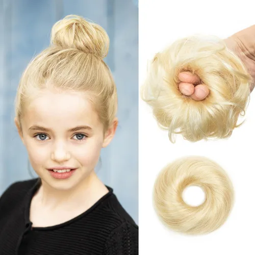 Vista 13 de isheeny Moño de Cabello Humano 100%, Moño Desordenado Pieza de Cabello Extensiones de Cabello Humano Real Moño de Cabello Rizado Natural Piezas