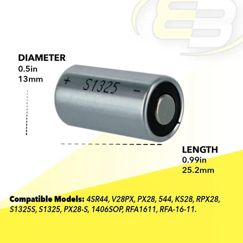 Vista 3 de La batería de óxido de plata 6V S1325 reemplaza 4SR44, S28PX, V28PX, PX28