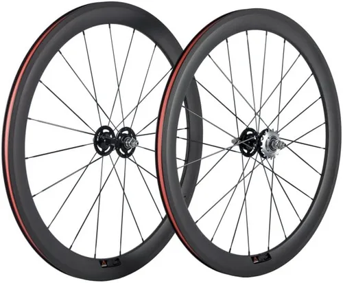 50mm Carbon Fiber Track Wheel Matte Finish 3K Fixed Gear Wheelset with Cog