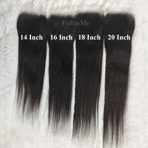 Vista 35 de Cabello brasileño 1B/613 rubio degradado con cierre de encaje prearrancado, nudos blanqueados, 8 pulgadas, 4 x 4 pulgadas, cierre superior ondulado