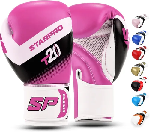 Vista 9 de Starpro Boxing Gloves with Wrist Support & Protection Sparring Training Bag Gloves for Men & Women 8oz 10oz 12oz 14oz 16oz