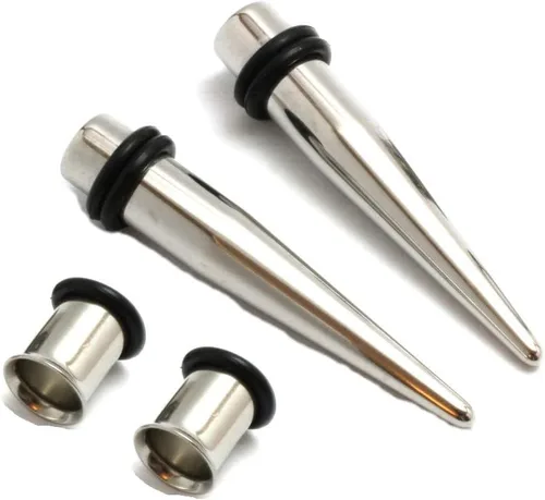 Par de dilatadores y túneles de acero 316L, juego de dilatadores de oreja, calibres de 0.04 oz, 716, 12, 916, 58, 0.00 oz-0.49 onzas