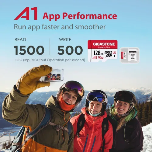 Vista 5 de Gigastone Tarjeta de memoria de la serie Camera Plus de 128 GB, velocidad de lectura de hasta 100 MB/s. Ideal para cámara Android Full HD Video