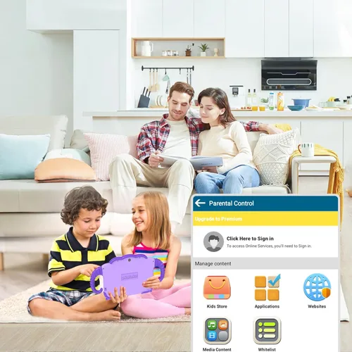 Vista 4 de okulaku Tableta para Niños de 7 Pulgadas Tabletas para Niños de 3-7 32 GB Tabletas para Niños Pequeños con YouTube Funda WiFi Cámara Dual, Tableta