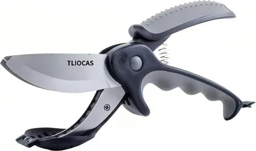 Vista 2 de Tijeras de ensalada de cocina con tenedores de ensalada para ensalada Chop n Mix, herramienta de corte de ensalada para cortar y tirar tijeras