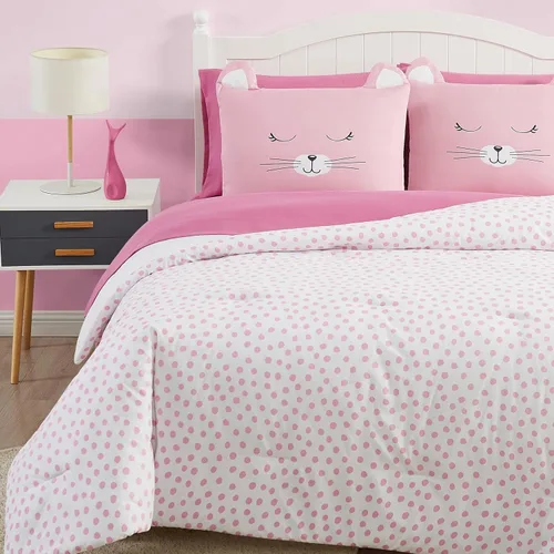 Vista 7 de My World Bear Hug Collection, 5 piezas de cama en una bolsa, individual, gris/blanco