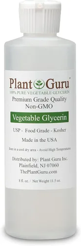 Glicerina vegetal/glicerina de 8 onzas. Kosher de grado alimenticio USP - Ideal para piel, cabello, cara, cuerpo, manualidades y fabricación de