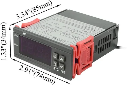Vista 6 de XINGYHENG STC-1000 DC 110V-220V 10A Microcomputadora Pantalla digital Controlador de temperatura Interruptor de control de termostato 2 Salida