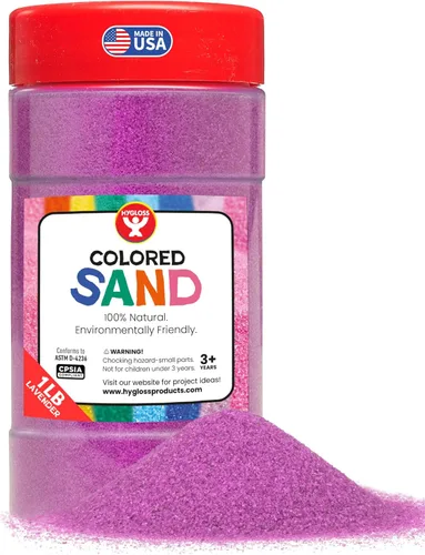 Vista 65 de Hygloss Products - Arena de juego de colores , balde de arena de manualidades colorido, 1 libra, arcoíris brillante