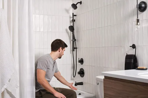 Vista 7 de Peerless PTT188792-BL - Kit de molduras para bañera y ducha, color negro mate