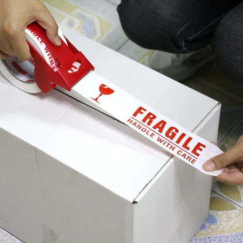 Vista 9 de JIALAI HOME Cinta Frágil Manejar con Cuidado Cinta de Embalaje 6 Rollos, Cinta de Sellado de Cajas de Envío Resistente con Dispensador, 2 Pulgadas x